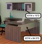 Mayline Group Mayline Medina Gray Steel Finished Office Desk with Hutch and File Pedestal