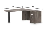 Offices To Go Superior Laminate D-Island Corner Desk with Pedestal (5 Finishes Available!)