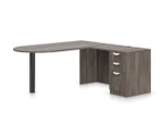Offices To Go Superior Laminate D-Island Corner Desk with Pedestal (5 Finishes Available!)