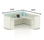 Mayline Group Mayline Medina MNRSLBF Reception Desk with Textured Sea Salt Finish