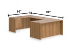 Offices To Go Superior Laminate Walnut U Desk with Suspended Pedestal