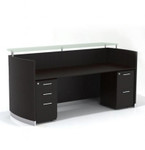 Mayline Group Mayline Medina Mocha Reception Desk with Storage Pedestals 