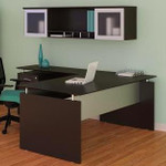 Mayline Group Mayline Medina Reversible L Shaped Desk with Pedestal and Wall Hutch 