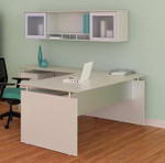 Mayline Group Mayline Medina Reversible L Shaped Desk with Pedestal and Wall Hutch