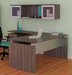 Mayline Group Mayline Medina Reversible L Shaped Desk with Pedestal and Wall Hutch