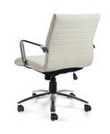 Offices To Go White Leather Ribbed Back Conference Chair