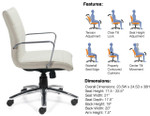 Offices To Go White Leather Ribbed Back Conference Chair