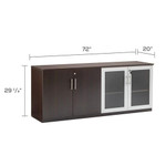 Mayline Group Mayline Medina Series 72" Locking Low Wall Cabinet in Mocha