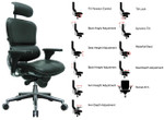 Eurotech Seating Eurotech Black Leather Ergohuman Luxury Ergonomic Office Chair LE9ERG