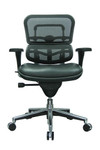 Eurotech Seating Eurotech Black Leather Ergohuman Mesh Low Back Chair LEM6ERGLO 