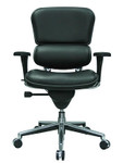 Eurotech Seating Eurotech Ergohuman Black Leather Mid Back Executive Chair LE10ERGLO