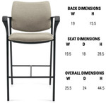 Global Total Office Global 6906 Sidero 28.5" Barstool with Arms