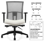 Global Total Office Vion 6321-0 High Back Office Chair with Mesh Back by Global