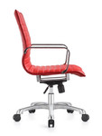 Woodstock Marketing Woodstock Janis Mid Back Red Leather Office Chair 