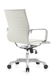 Woodstock Marketing Woodstock Janis Mid Back White Leather Office Chair 