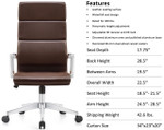 Woodstock Marketing Woodstock Jimi High Back Brown Leather Office Chair