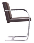  Woodstock Marketing Brown Italian Leather Arlo Series Side Chair 