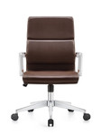  Woodstock Marketing Brown Leather Jimi Mid Back Conference Chair 