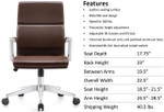 Woodstock Marketing Brown Leather Jimi Mid Back Conference Chair