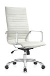  Woodstock Marketing Janis High Back White Leather Conference Chair 