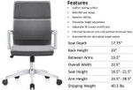 Woodstock Marketing Jimi Gray Leather Mid Back Chair
