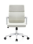  Woodstock Marketing Jimi Mid Back Contemporary Off White Leather Conference Chair 