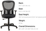Eurotech Seating Apollo Black Mesh Back Computer Chair MM9500