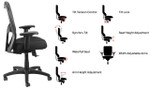 Eurotech Seating Apollo Black Mesh Back Computer Chair MM9500
