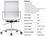 Woodstock Marketing Joan Contemporary White Mesh Office Chair