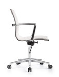 Woodstock Marketing Joan Sleek White Mesh Mid Back Conference Chair