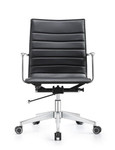  Woodstock Marketing Joe Carbon Black Leather Conference Chair 
