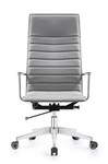 Woodstock Marketing Joe High Back Midtown Gray Leather Office Chair