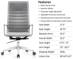 Woodstock Marketing Joe High Back Midtown Gray Leather Office Chair