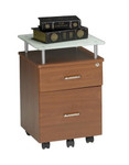 Mayline Group Mayline Vision Series Cherry Desk Pedestal with Glass Top 973