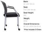 Eurotech Seating Breeze Training Room Chair FS8270 (2 Pack!)