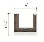 Global Total Office Global Zira Series High End U Shaped Reception Desk
