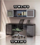 Mayline Group Mayline Medina Credenza with Mobile File Pedestals and Hutch
