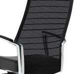 Global Total Office Global Accord Medium Back Mesh Chair with Genuine Leather Seat 2677LM-2