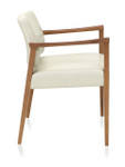 KI Furniture and Seating KI Affina Leather Guest Chair with Wood Arms 