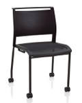 KI Furniture and Seating KI Opt4 Mobile Stack Chair with Poly Back and Mesh Seat 