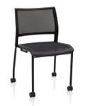 KI Furniture and Seating KI Opt4 Armless Mobile Training Chair with Mesh Seat and Back 