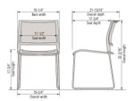 KI Furniture and Seating KI Opt4 Sled Base Stack Chair with Poly Back and Mesh Seat 