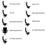 Eurotech Seating Powerfit Bluetooth Enabled Ergonomic Chair with Mesh Seat and Back
