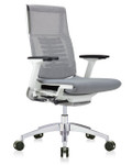 Eurotech Seating Eurotech Powerfit Mesh Chair with Fabric Seat and White Frame