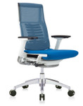 Eurotech Seating Eurotech Powerfit Mesh Chair with Fabric Seat and White Frame
