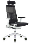 Eurotech Seating Eurotech Powerfit Mesh Chair with Fabric Seat and White Frame