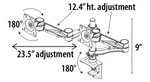 Global Total Office Global Dual Screen Double Extension Monitor Arm with Height Adjustment
