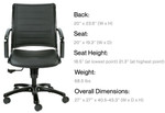 Eurotech Seating Europa Mid Back Metallic Office Chair LE222TNM