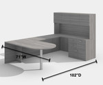Cherryman Office Furniture Cherryman Amber Bullet Shape U-Desk with Hutch 