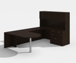 Cherryman Office Furniture Cherryman Amber AM-364N Reversible Bullet Shape U Desk with A426 Hutch 